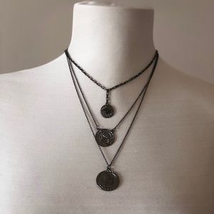 Black coin necklace